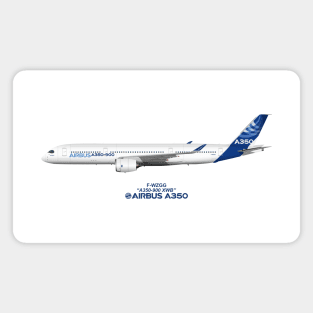 Illustration of Airbus A350 F-WZGG Magnet